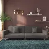Image de vidaXL Canapé-lit à 2 places avec deux oreillers Gris foncé Tissu
