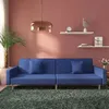 Image de vidaXL Canapé-lit à 2 places avec deux oreillers bleu tissu