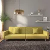 Image de vidaXL Canapé-lit à 2 places avec deux oreillers Vert Tissu