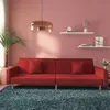 Image de vidaXL Canapé-lit à 2 places avec deux oreillers rouge bordeaux tissu