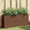 Image de vidaXL Plantenbak met 2 potten 90x20x40 cm poly rattan bruin366408