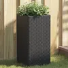 Image de Jardinière noir 30x30x60 cm résine tressée