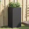 Image de Jardinière noir 40x40x80 cm résine tressée