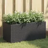 Image de Jardinière avec 2 pots noir 72x30x32 cm résine tressée