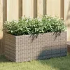 Image de vidaXL Plantenbak met 2 potten 72x30x32 cm poly rattan grijs366424