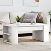 Image de vidaXL Table Basse, Table d'Appoint avec Rangement, Bout de Canapé, Meuble de Salon Salle de Séjour, Moderne, Blanc Bois 831853