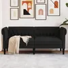 Image de vidaXL Canapé Chesterfield 2 places noir tissu