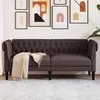 Image de vidaXL Canapé Chesterfield 2 places marron foncé tissu