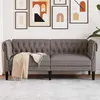 Image de vidaXL Canapé Chesterfield 2 places taupe tissu
