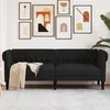 Image de vidaXL Canapé Chesterfield 3 places noir tissu