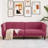 Image de vidaXL Canapé à 3 places rouge bordeaux velours372589
