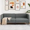 Image de vidaXL Canapé à 3 places gris foncé tissu