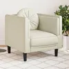Image de vidaXL Fauteuil avec coussin crème velours
