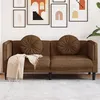 Image de vidaXL Canapé à 2 places avec coussins marron similicuir daim372641