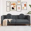 Image de vidaXL Canapé avec coussins 3 places gris foncé velours372643
