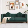 Image de Canape droit vidaxl 3 places en velours vert 77 x 193.5 x 70 cm
