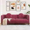 Image de vidaXL Canapé avec coussins 3 places rouge bordeaux velours372646