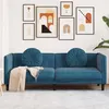 Image de Canape droit vidaxl 3 places en velours bleu 77 x 193.5 x 70 cm