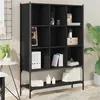 Image de vidaXL Bibliothèque, Armoire à Livres avec Étagère, Meuble de Rangement Salon Bureau Chambre à Coucher Intérieur, Noir Bois 3214329