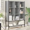 Image de vidaXL Bibliothèque, Armoire à Livres avec 9 Compartiments, Étagère à Livres avec Rangement Salon Bureau, Sonoma GrisBois 3214332