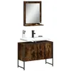 Image de vidaXL Ensemble d'Armoires de Salle de Bain 2 pcs, Meuble-lavabo avec Étagère et Miroir, Armoire de Rangement de Toilette, 3214341