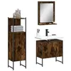 Image de vidaXL Ensemble d'Armoires de Salle de Bain 3 pcs, Armoires de Lavabo avec Miroir, Placards de Rangement Toilette Intérieur, 3214346