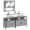 Image de vidaXL Ensemble de Meubles de Salle de Bain 3 pcs, Armoires avec Miroir, Meuble de Rangement Toilette Intérieur, Moderne, 3214668