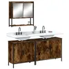 Image de Ensemble de meubles de salle de bain 3 pcs Chêne fumé