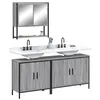 Image de vidaXL Ensemble de Meubles de Salle de Bain 3 pcs, Armoires avec Miroir, Meuble de Rangement Toilette Intérieur, Moderne, 3214673