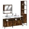 Image de Ensemble de meubles de salle de bain - vidaXL - Chêne fumé - 4 pièces - Design contemporain - A suspendre