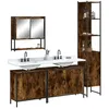 Image de Ensemble de meubles de salle de bain 4 pcs Chêne fumé Bois