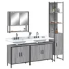 Image de vidaXL Ensemble de Meubles de Salle de Bain 4 pcs, Armoires de Lavabo avec Miroir, Placards de Rangement Toilette, Moderne, 3214693
