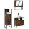 Image de Ensemble de meubles de salle de bain - VIDAXL - Chêne fumé - 3 pièces - Rangement spacieux - Design compact