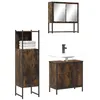 Image de Ensemble de meubles de salle de bain 3 pcs Chêne fumé