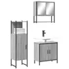 Image de vidaXL Ensemble de Meubles de Salle de Bain 3 pcs, Armoires de Lavabo avec Miroir, Placards de Rangement Toilette, Moderne, 3214703