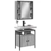 Image de vidaXL Ensemble de Meubles de Salle de Bain 2 pcs, Armoires de Lavabo avec Miroir, Placards de Rangement Toilette, Moderne, 3214718