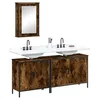 Image de Ensemble de meubles de salle de bain 3 pcs Chêne fumé