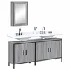 Image de vidaXL Ensemble de meubles de salle de bain 3 pcs Sonoma gris, armoire de salle de bain, armoire de bain, meuble-lavabo de 3214793
