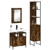 Image de vidaXL Ensemble de meubles de salle de bain 3 pcs Chêne fumé, armoire de salle de bain, armoire de bain, meuble-lavabo de 3214797
