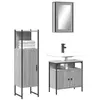 Image de vidaXL Ensemble de Meubles de Salle de Bain 3 pcs, Armoires avec Miroir, Meuble de Rangement Toilette Intérieur, Moderne, 3214818