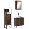 Image de Ensemble de meubles de salle de bain 3 pcs Chêne fumé