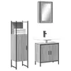 Image de vidaXL Ensemble de Meubles de Salle de Bain 3 pcs, Armoires avec Miroir, Meuble de Rangement Toilette Intérieur, Moderne, 3214823