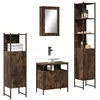 Image de vidaXL Ensemble de Meubles de Salle de Bain 4 pcs, Armoires avec Miroir, Meuble de Rangement Toilette Intérieur, Moderne, 3214827