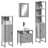 Image de vidaXL Ensemble de Meubles de Salle de Bain 4 pcs, Armoires avec Miroir, Meuble de Rangement Toilette Intérieur, Moderne, 3214828