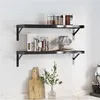 Image de vidaXL Wandschappen 2 st 75x23,5 cm roestvrijstaal zwart3214516