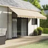 Image de vidaXL Tissu de Remplacement pour Auvent, Voile d’Ombrage Imperméable, Toile de Store Jardin Patio Terrasse, Rayures Multicolores 4x3 m