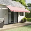 Image de vidaXL Tissu de remplacement de cantonnière d’auvent rouge blanc 4,5 m, dessus de store de remplacement, parasol de patio,, auvent de jardin 367801