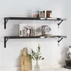 Image de vidaXL Wandschappen 2 st 100x23,5x3 cm roestvrijstaal zwart30289