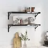 Image de vidaXL Wandschappen 2 st 75x23,5x3 cm roestvrijstaal zwart30292