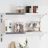 Image de vidaXL Supports d'étagères 4 pcs 20x2,5x14 cm argenté acier inoxydable, support mural, support d'étagère mural,, support 30297